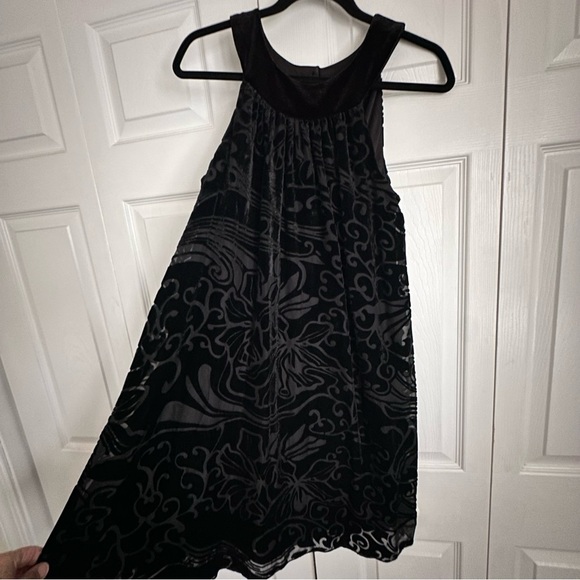 AB Studio Dresses & Skirts - AB Studio Dress Womens 8 Black Velvet Burnout Halter Sleeveless Cocktail Party